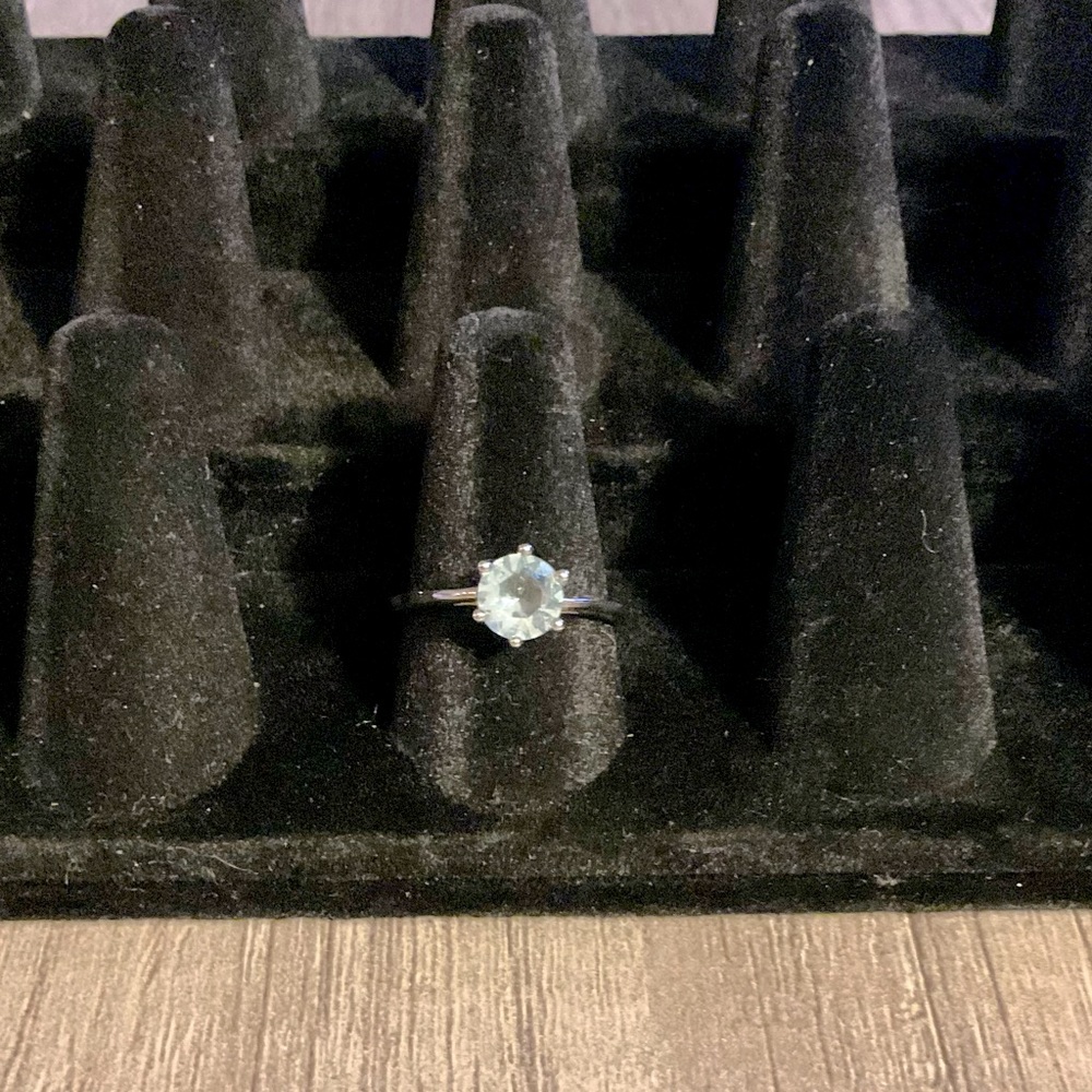 Aquamarine Solitaire Ring